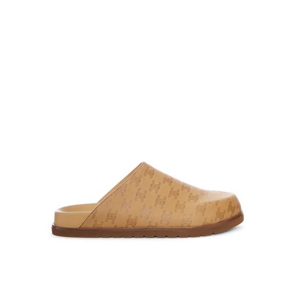 Celine Men Leather Clogs With Monogram Pattern